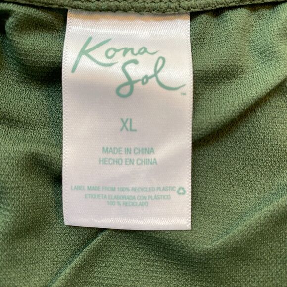 Kona Sol Bikini Bottom w/ Keyhole side ties, Palm Green, Size: XL - Picture 8 of 9